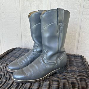 Justin Diamond J Boots Mens Size 5.5 D Cowboy‎ Western Leather Gray